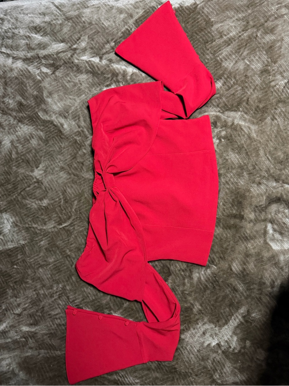 Fashion Nova Red Off-Shoulder Tie Front Top